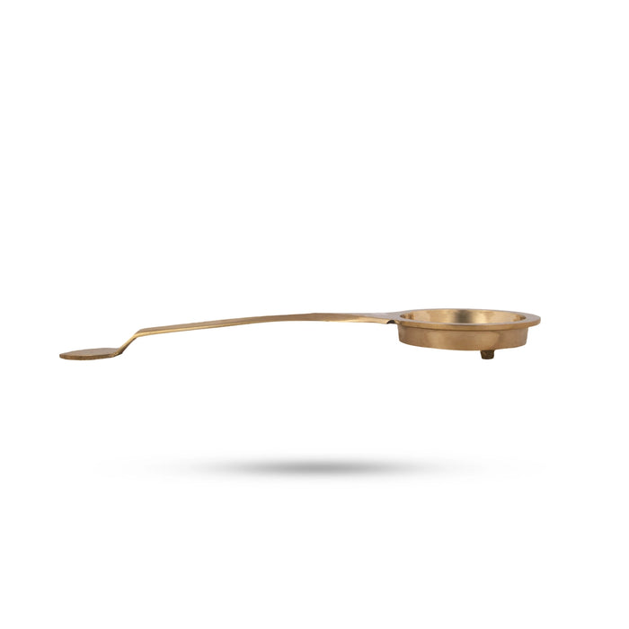 Brass Aarti - 9.5 Inches | Brass Karpoora Burner/ Camphor Aarti for Pooja/ 160 Gms Approx - Kapur Aarti