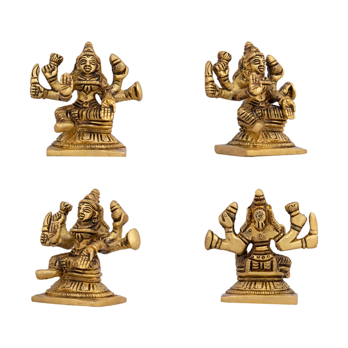 Ashtalakshmi Murti Set - 2.5 x 2 Inches | 8 Pcs / Brass Ashta Lakshmi Statue/ Ashtalaxmi Idols for Pooja