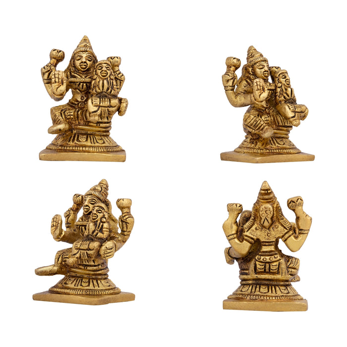 Ashtalakshmi Murti Set - 2.5 x 2 Inches | 8 Pcs / Brass Ashta Lakshmi Statue/ Ashtalaxmi Idols for Pooja