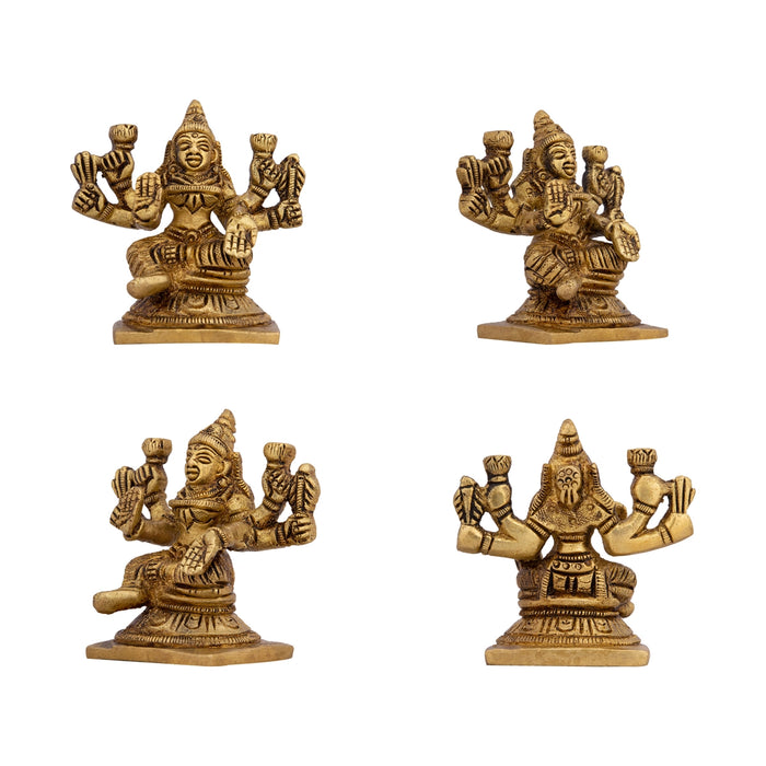 Ashtalakshmi Murti Set - 2.5 x 2 Inches | 8 Pcs / Brass Ashta Lakshmi Statue/ Ashtalaxmi Idols for Pooja