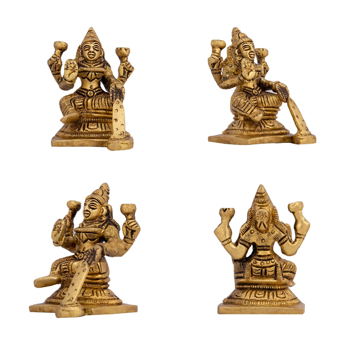 Ashtalakshmi Murti Set - 2.5 x 2 Inches | 8 Pcs / Brass Ashta Lakshmi Statue/ Ashtalaxmi Idols for Pooja