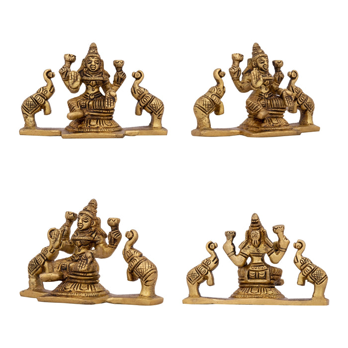 Ashtalakshmi Murti Set - 2.5 x 2 Inches | 8 Pcs / Brass Ashta Lakshmi Statue/ Ashtalaxmi Idols for Pooja