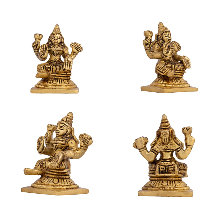 Ashtalakshmi Murti Set - 2.5 x 2 Inches | 8 Pcs / Brass Ashta Lakshmi Statue/ Ashtalaxmi Idols for Pooja