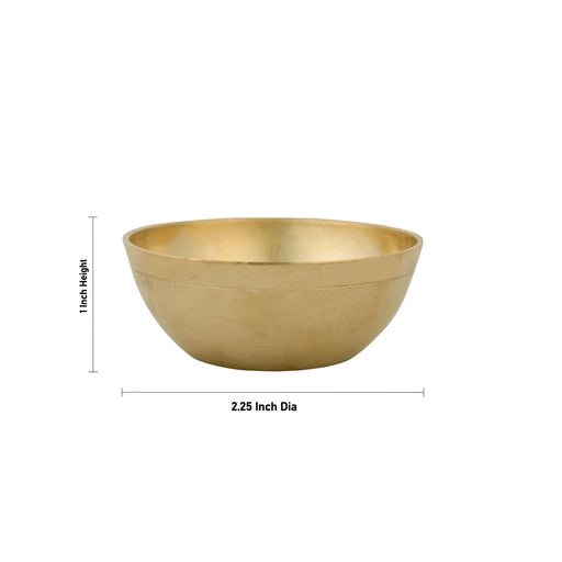 Brass Bowl - 1 x 2.25 Inches | Puja Bowl/ Brass Cup/ Chandan Cup for Home & Pooja Decor - Bowls
