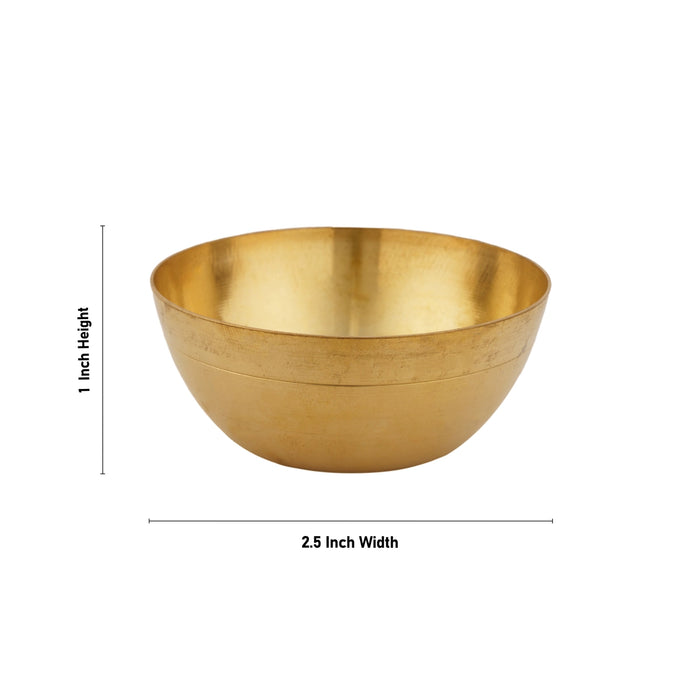 Brass Bowl - 1 x 2.5 Inches | Brass Cup/ Puja Bowl for Home/ 25 Gms Approx - Bowls