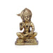 Anjaneya Statue - 3 x 1.75 Inches | Antique Brass Idol/ Sitting Hanuman Statue for Pooja/ 300 Gms Approx - Brass Murties