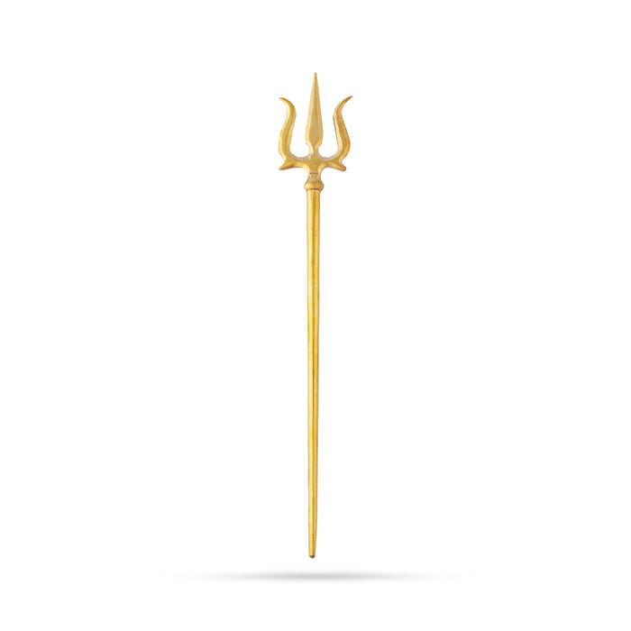 Trishul - 8.5 x 1.5 Inches | Gold Polish With Stone Astras/ God Shiva Trishul/ Soolam/ Durga Maa Trishul for Deity