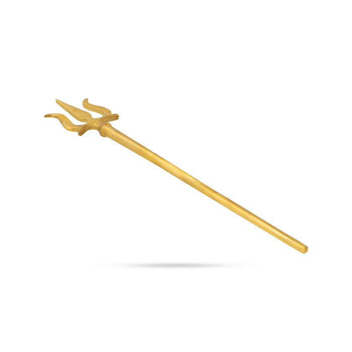 Trishul - 8.5 x 1.5 Inches | Gold Polish With Stone Astras/ God Shiva Trishul/ Soolam/ Durga Maa Trishul for Deity