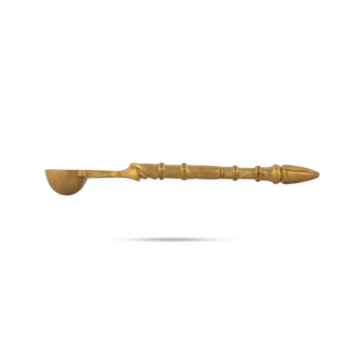 Achmani - 6 x 1 Inches | Brass Uddharani/ Brass Pali Spoon for Pooja/ 95 Gms Approx - Panchapatra & Uddarani