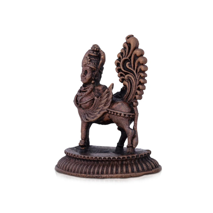 Kamadhenu Statue - 2 x 1.75 Inches | Copper Idol/ kaamdhenu Cow with face and Wings/ 70 Gms Approx