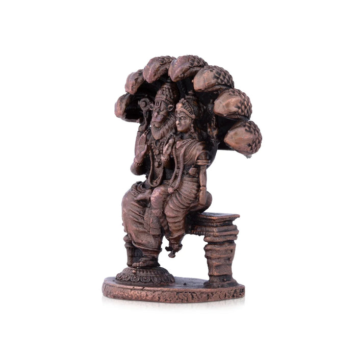 Lakshmi Narasimha Swamy Statue - 2.5 x 1.75 Inches | Copper Idol/ Lakshmi Narasimha Murti/ 105 Gms Approx