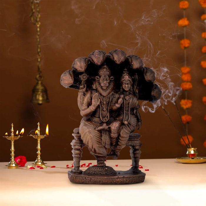 Lakshmi Narasimha Swamy Statue - 2.5 x 1.75 Inches | Copper Idol/ Lakshmi Narasimha Murti/ 105 Gms Approx