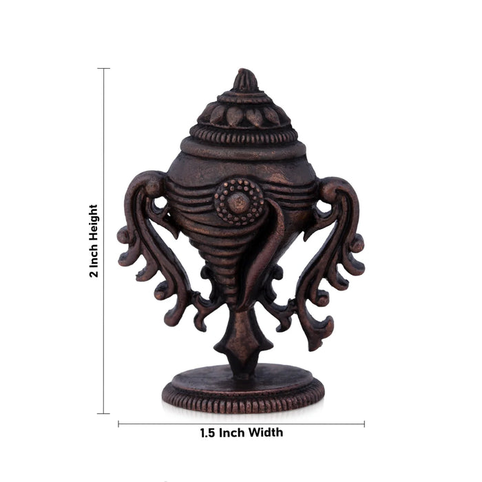 Sri shankhu Idol - 2 x 1.5 Inches |Copper Idol/ Shank Statue for Pooja/ 45 Gms Approx