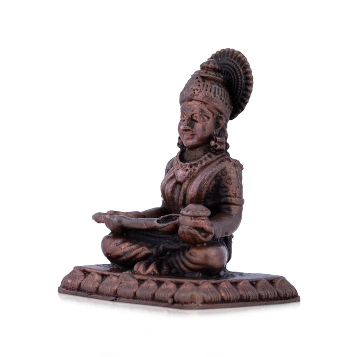 Annapurna Devi Murti - 1.5 x 1 Inches | Copper Idol / Annapoorani Idol for Pooja/ 50 Gms Approx