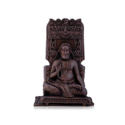 Raghavendra Swamy Idol - 3 x 1.75 Inches | Copper Idol/ Raghavendra Statue with Mandir for Pooja/ 120 Gms Approx
