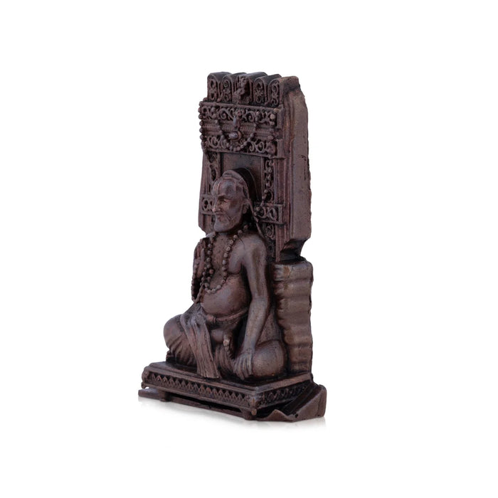 Raghavendra Swamy Idol - 3 x 1.75 Inches | Copper Idol/ Raghavendra Statue with Mandir for Pooja/ 120 Gms Approx