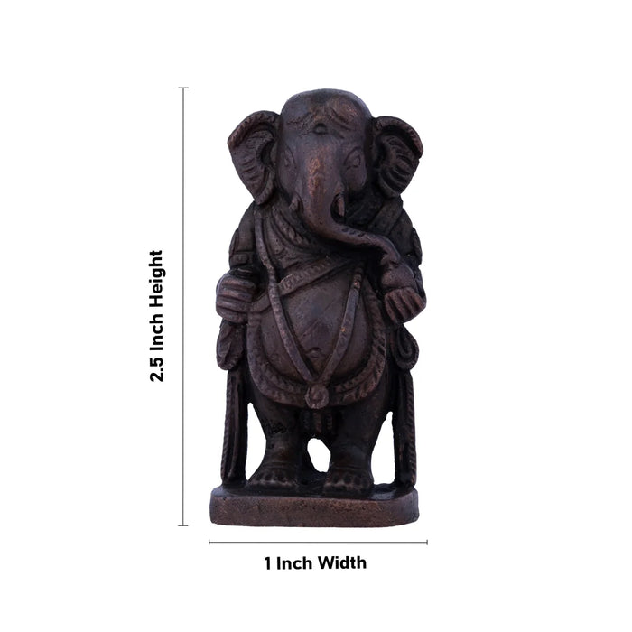 Ganesh Murti - 2.5 x 1 Inches | Copper Idol / Standing Ganesh for Pooja/ 130 Gms Approx