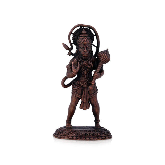 Anjaneya Statue - 2.5 x 1.5 Inches |Standing Hanuman Statue/ Copper Idol / Hanuman Murti for Pooja/ 65 Gms Approx