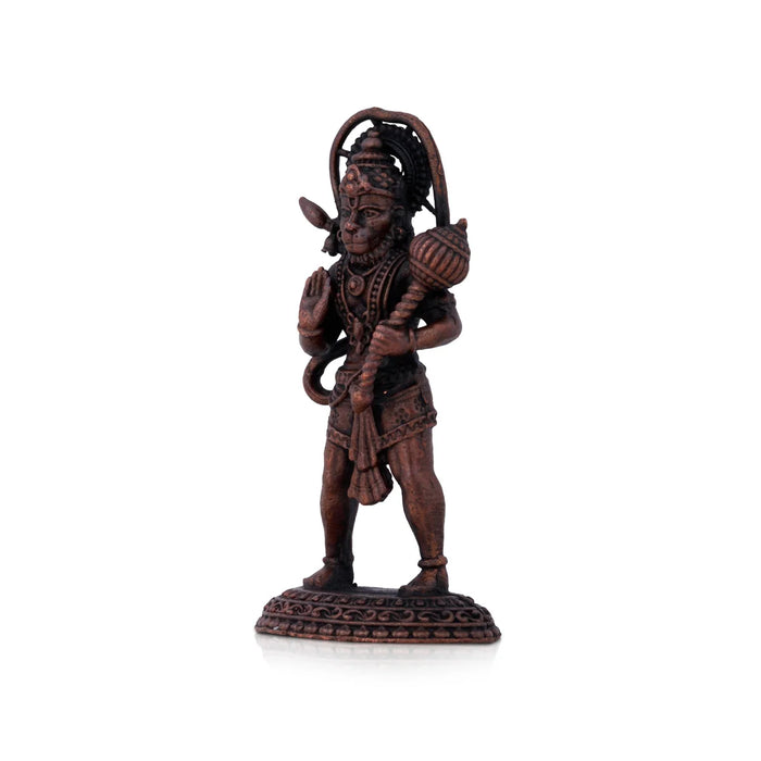 Anjaneya Statue - 2.5 x 1.5 Inches |Standing Hanuman Statue/ Copper Idol / Hanuman Murti for Pooja/ 65 Gms Approx