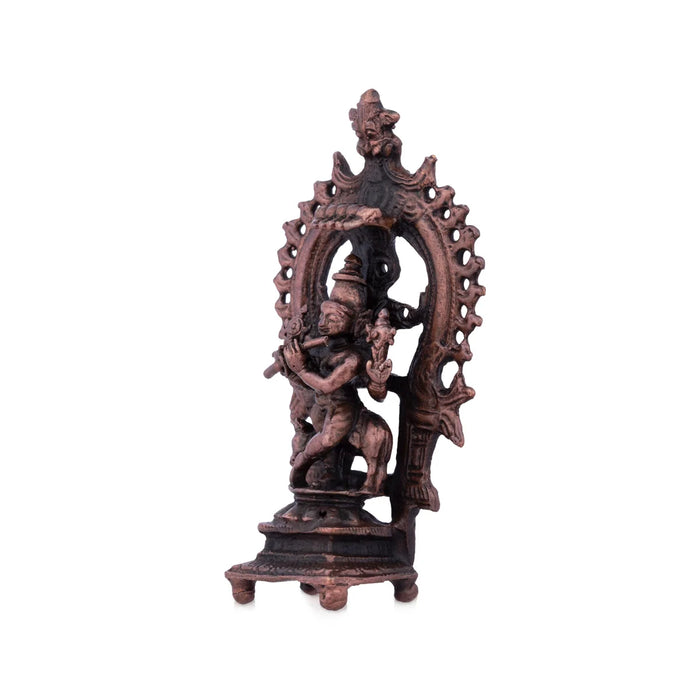 krishnan statue With Arch - 3 x 1.5 Inches | Copper Idol/ Venugopal Idol for Pooja/ 70 Gms Approx