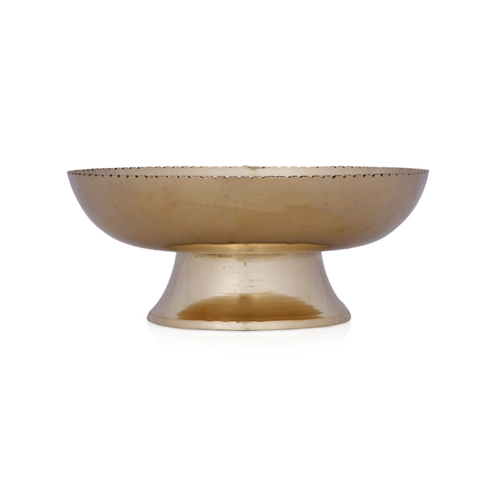 Brass Bowl With Stand - 1.5 x 4.25 Inches | Brass Cup/ Pooja Cup for Home/ 150 Gms Approx - Bowls
