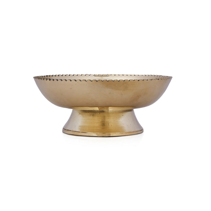 Brass Bowl With Stand - 1.75 x 4.25 Inches | Plain Design Brass Cup/ Pooja Cup for Home/ 160 Gms Approx - Bowls