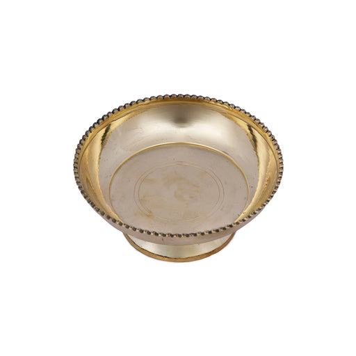 Brass Bowl With Stand - 1.75 x 4.25 Inches | Plain Design Brass Cup/ Pooja Cup for Home/ 160 Gms Approx - Bowls