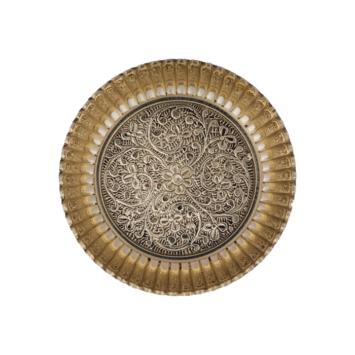 Brass Bowl With Stand - 2 x 4.75 Inches | Plain Design Brass Cup/ Pooja Cup for Home/ 230 Gms Approx - Bowls