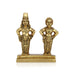 Vitthal Rukmini Murti Standing On Base - 4.25 x 3.5 Inches | Antique Brass Idol/ Vitthal Rakhumai Murti for Pooja - Brass Murties