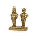 Vitthal Rukmini Murti Standing On Base - 4.25 x 3.5 Inches | Antique Brass Idol/ Vitthal Rakhumai Murti for Pooja - Brass Murties