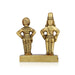 Vitthal Rukmini Murti Standing On Base - 4.25 x 3.5 Inches | Antique Brass Idol/ Vitthal Rakhumai Murti for Pooja - Brass Murties