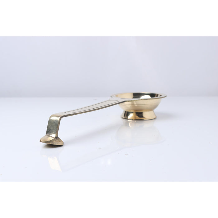 Brass Aarti - 1.5 x 12 Inches | Ladle Aarti/ Aarti Diya with Handle/ Aarti Diya for Pooja