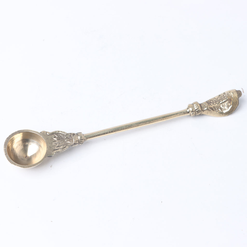 Brass Achmani - Nagam - 6 x 1 Inches | Achmani Spoon/ Pooja Spoon/ Nagam Handle Uddharani for Pooja