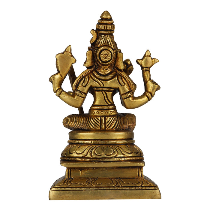 Rajarajeshwari Idol - 5 Inches | Antique Brass Statue/ Amman Statue/ Rajarajeshwari Devi Statue for Pooja - Brass Murties