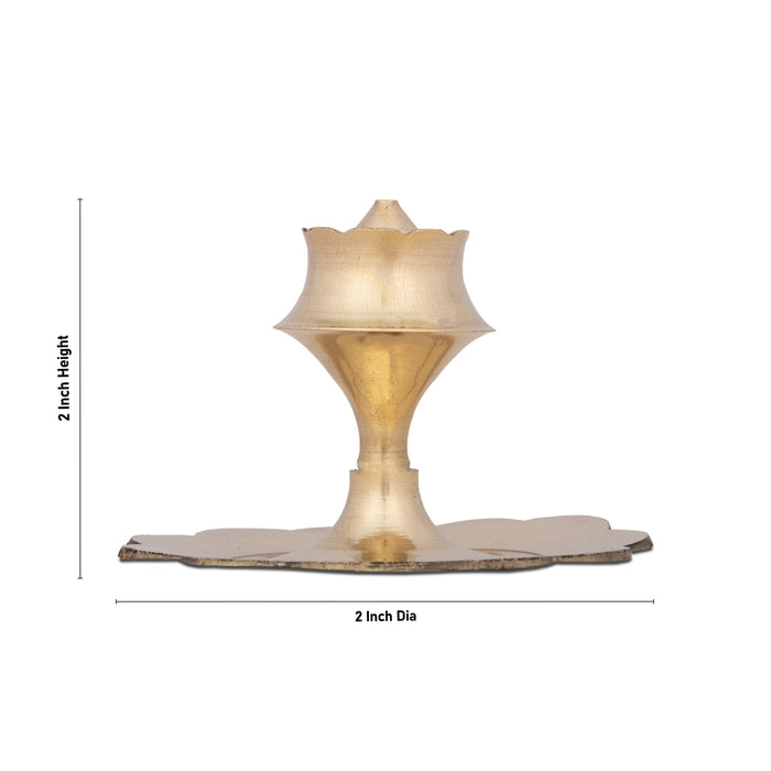 Agarbathi Stand - 2 x 2 Inches | Kamal Design Brass Incense Holder for Pooja/ 30 Gms Approx - Agarbathi Stand
