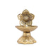 Flower Design Deepam - 5 x 7 Inches | Antique Brass Vilakku/ Decorative Lamp for Pooja/ 715 Gms Approx - Decorative Lamp
