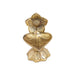 Flower Design Deepam - 5 x 7 Inches | Antique Brass Vilakku/ Decorative Lamp for Pooja/ 715 Gms Approx - Decorative Lamp
