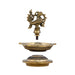 5 Face Deepam - 6 x 4.5 Inches | Antique Brass Lamp/ Annam Design Vilakku for Pooja/ 1.190 Kgs Approx - 5 Faced lamp