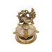 5 Face Deepam - 6 x 4.5 Inches | Antique Brass Lamp/ Annam Design Vilakku for Pooja/ 1.190 Kgs Approx - 5 Faced lamp