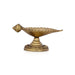 Brass Deepam with Base - 2 x 5 Inches | Leaf Design Antique Brass Lamp/ Vilakku for Pooja/ 440 Gms Approx - Decorative Lamp