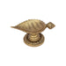 Brass Deepam with Base - 2 x 5 Inches | Leaf Design Antique Brass Lamp/ Vilakku for Pooja/ 440 Gms Approx - Decorative Lamp