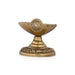Brass Deepam with Base - 2 x 5 Inches | Leaf Design Antique Brass Lamp/ Vilakku for Pooja/ 440 Gms Approx - Decorative Lamp