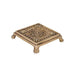 Chowki - 1 x 4.25 Inches | Antique Brass Bajot/ Square Shape Manai for Pooja/ 420 Gms Approx - Pooja Aasan & Bajot & Pooja Mat
