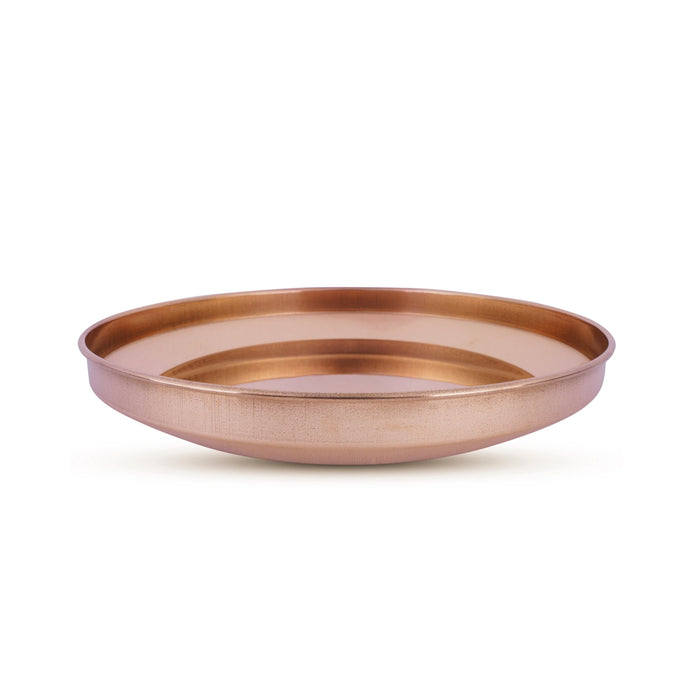 Copper Plate - 1.5 x 12 Inches | Pooja Thali Plate/ Thali Plate for Home - Pooja Plate & Tray