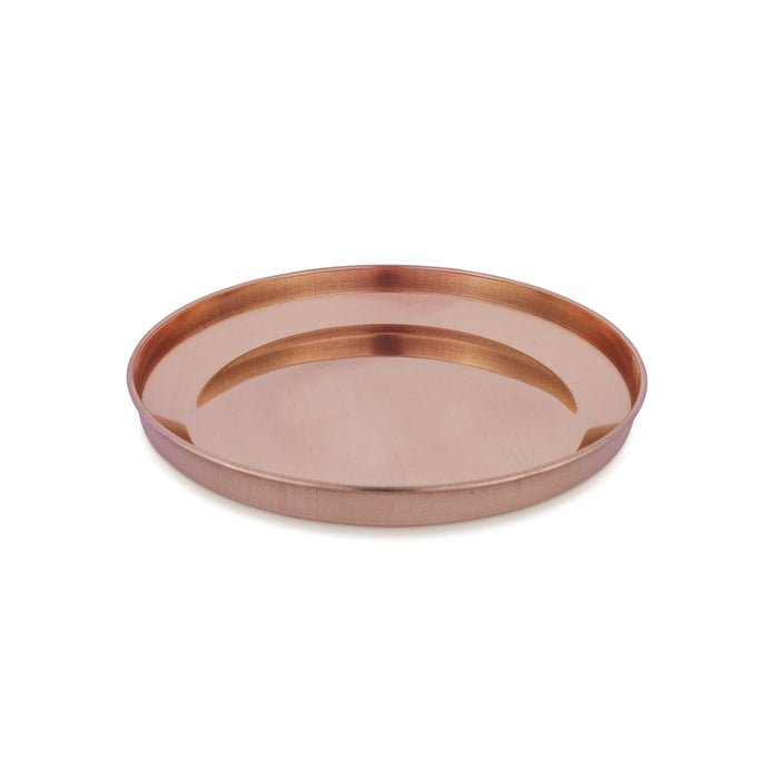 Copper Plate - 1.5 x 12 Inches | Pooja Thali Plate/ Thali Plate for Home - Pooja Plate & Tray