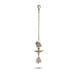 Hanging Lamp with Bell - 7.5 x 3.5 Inches | One Face Antique Brass Annam Design Vilakku with Chain for Pooja+ - Hanging Lamp