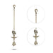 Hanging Lamp with Bell - 7.5 x 3.5 Inches | One Face Antique Brass Annam Design Vilakku with Chain for Pooja+ - Hanging Lamp