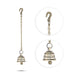 Hanging Bell with Chain - 2 x 2 Inches | Antique Brass Bell for Pooja/ 240 Gms Approx - Pooja Bells