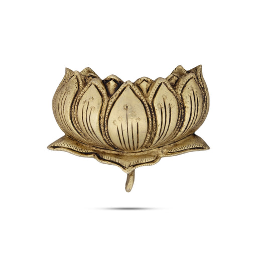 Lotus Wall Hanging - 3 x 4 Inches | Antique Brass Wall Hanger for Home Decor/ 360 Gms Approx - Wall Hanging