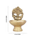 Brass Vilakku with Base - 3.5 x 2.5 Inches | Antique Brass Flower Lamp for Pooja/ 200 Gms Approx - Decorative Lamp